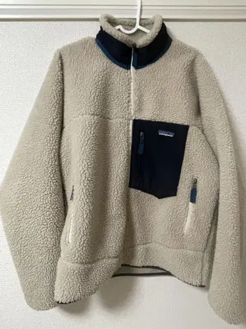 Patagonia 플리스 자켓 베이지 네이비