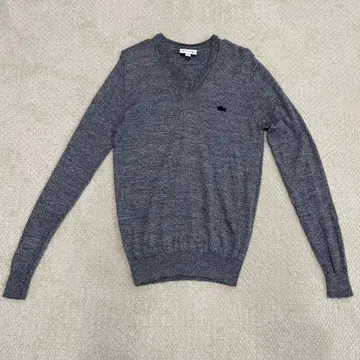 LACOSTE 그레이 V넥 스웨터 M