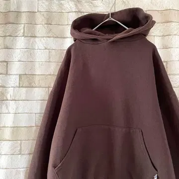 러셀 후드티 풀오버 무지 속기모 브라운 M