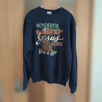 리 코튼 블렌드 맨투맨 네이비