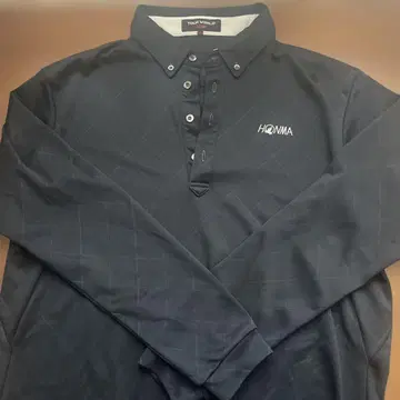 HONMA TOUR WORLD 블랙 피케 셔츠 L