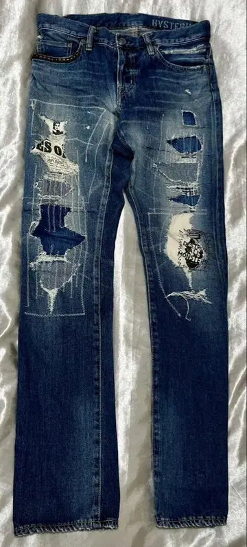 HYSTERIC GLAMOUR 데미지 스트레이트 데님