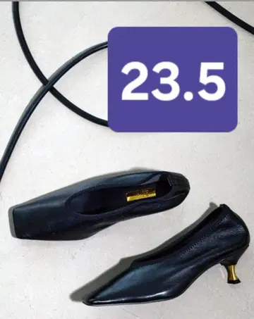 GRISE 5.5cm 가죽 스퀘어 스트레치 펌프스 23.5cm