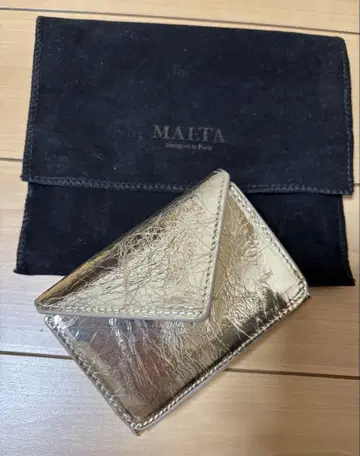 MALTA 골드 3단 폴더형 지갑 수납 봉투 포함
