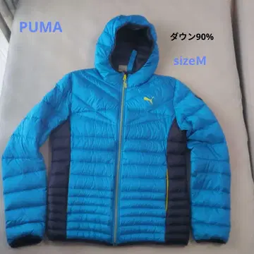 PUMA 후드 부착 다운 자켓 M 파랑/네이비