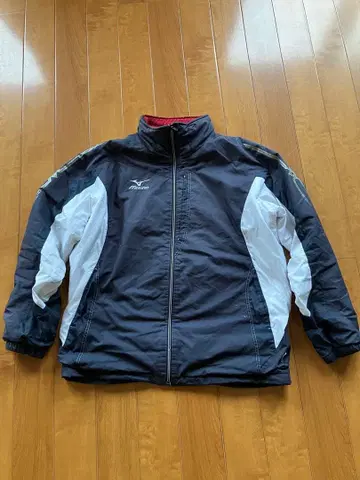남성용 Mizuno 나일론 자켓 상하의 세트 짙은 네이비/화이트