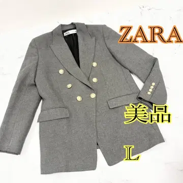 새상품급 ZARA 테일러드 자켓 골드 버튼 그레이 L 블레이저