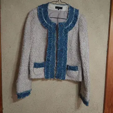 TO BE CHIC 노카라 자켓 그레이 데님