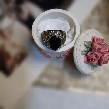 바로크 반지 장식적인 블랙 반지 약 19호