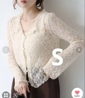 카스타네 카라 레이스 풀오버 아이보리 S