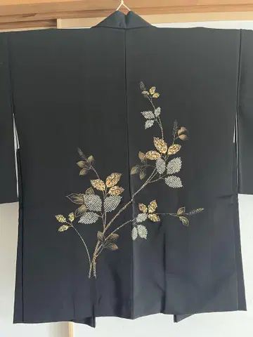 겉옷 잎 무늬 리프 무늬 블랙 겉옷