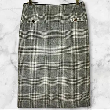 FENNEL 페넬 체크 타이트 스커트 그레이 9호 M 일본제
