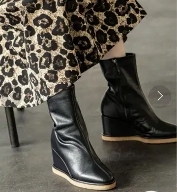 새상품급 JVAM 숏부츠 가죽 블랙 39 (24.5cm) 웨지