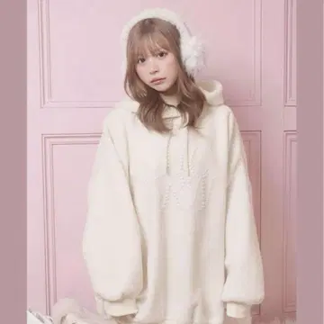 미셸 마카롱 펄 로고 보아 후디