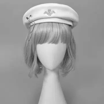 DimMoire 디딤모아르 로고 자수 스웨이드 베레모 화이트