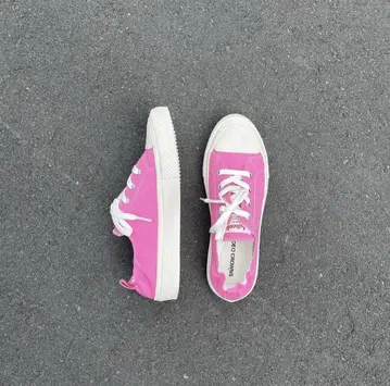 핑크 캔버스 스니커즈 23cm~24.5cm