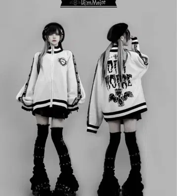 Dimmoire 디무아르 니트 저지 상의 Black 화이트