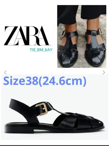 [ 새상품급 ] ZARA 자라 플랫 샌들 구르카 샌들 38 24.5