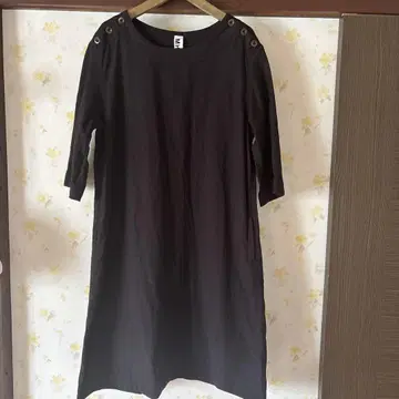 MHL. 블랙 7부 소매 원피스