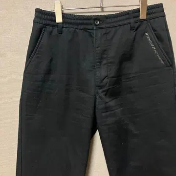 던롭 안감 플리스 이지 팬츠 (L) 블랙 무지 따뜻한 편안한 로고 자수