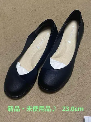 미사용 새상품 락락 공중 펌프스 크로스 스트레치 블랙 23.0cm