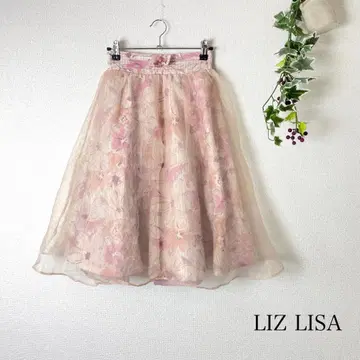 LIZLISA 쉬폰 레이어 꽃무늬 스커트 허리밴딩