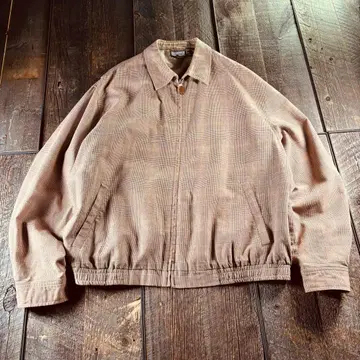 구제 의류 드리즐러 자켓 스윙탑 해링턴 브라운 체크 XL