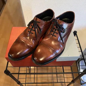 REGAL 브라운 레이스업 가죽 신발