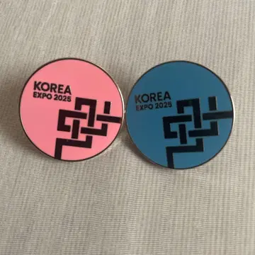 오사카 간사이 박람회 한국관 한정판 핀 배지 2종 세트