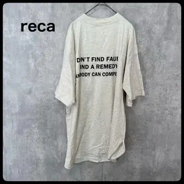 reca 백 프린트 로고 롱 T셔츠 베이지 계열