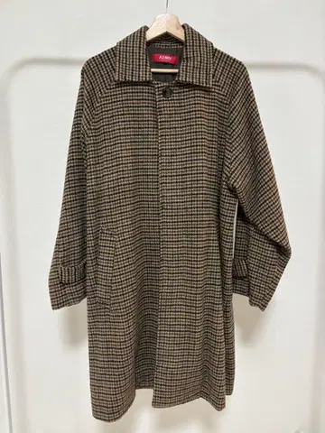 ADMIX 샤기 체크 코트 롱 기장