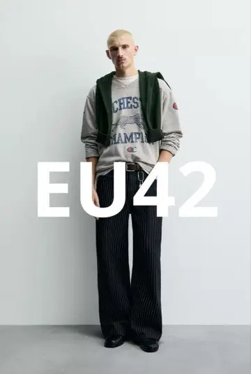 Champion ZARA 스트라이프 배기핏 청바지