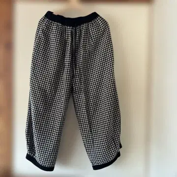 체크 무늬 와이드 팬츠 블랙 화이트