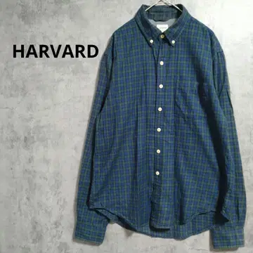하버드 체크 무늬 긴팔 셔츠 타탄 체크 플란넬 셔츠 버튼 다운