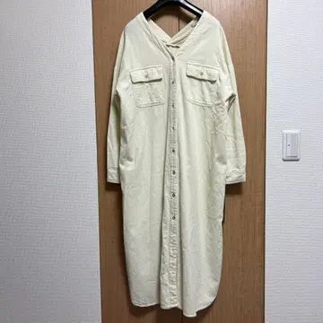 제나 에스파스 메르베유 더블 V넥 코듀로이 셔츠 원피스