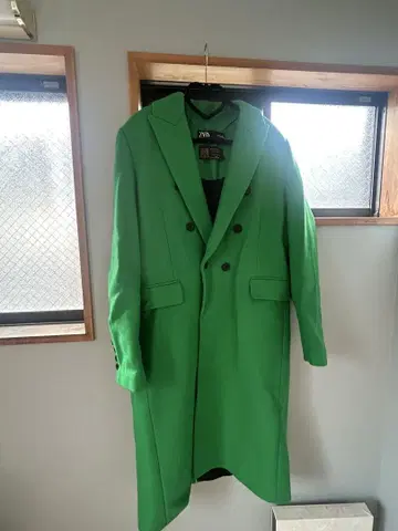 ZARA MANTECO 그린 롱 코트 S