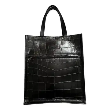 Alexander McQueen 가죽 토트백 크로커다일 패턴