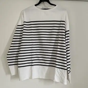 Graphpaper 화이트/블랙 스트라이프 긴팔 티셔츠