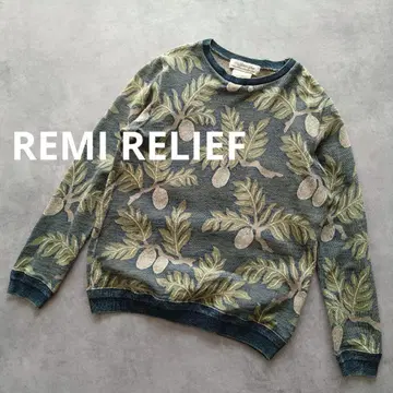 레어 [ REMI RELIEF ] 레미레리프 자카드 인디고 염색 보타니컬