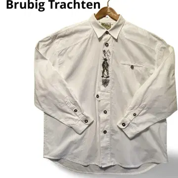 Brubig Trachten 유로 빈티지 티롤 셔츠 자수