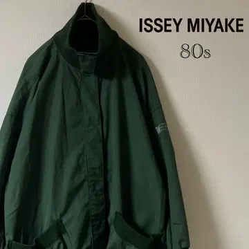 80s IM ISSEY MIYAKE / 스탠드 카라 코트 / M / 그린