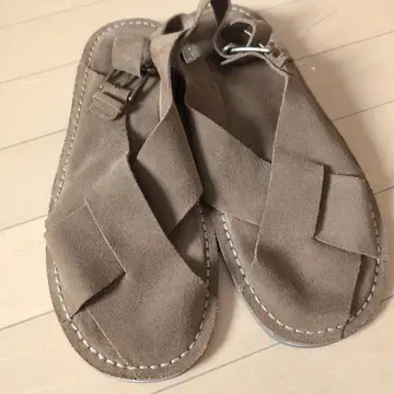 ZARA 브라운 크로스 스트랩 샌들 45인치 29cm