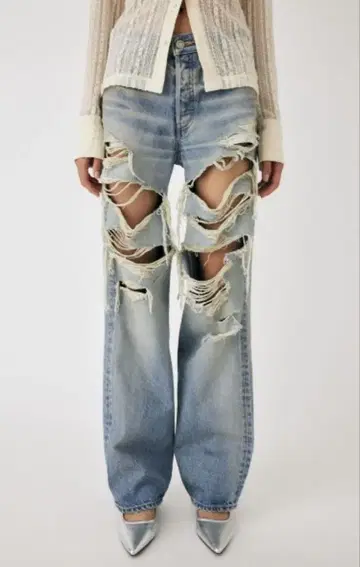 MOUSSY MIDRISE STRAIGHT 마우지 데미지 데님 25인치