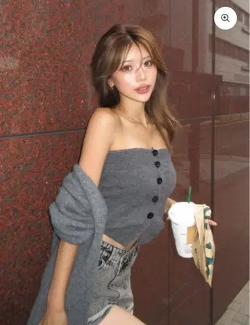 DIANTE FRONTBUTTON BARETOP KNIT CARDIGAN