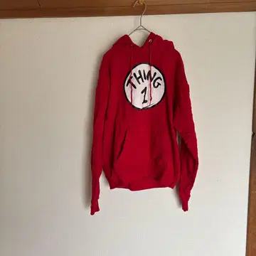Hanes 헤인즈 [ THING 1 ] 레드 후드티 [ S사이즈 ]