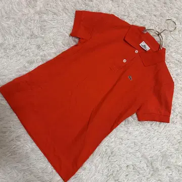 고품질 LACOSTE 피케 셔츠 주홍색 38