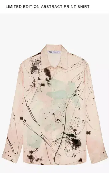 ZARA 리미티드 에디션 아브스트랙트 프린트 셔츠 사이즈 L