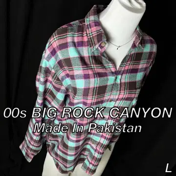 BIG ROCK CANYON 체크 셔츠 긴팔 셔츠 스트릿 남성용