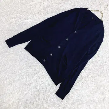 무인양품 울 가디건 [XL] 모100% 앞 버튼 네이비