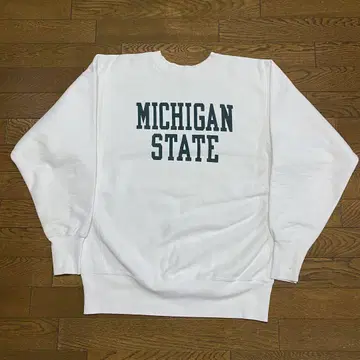 80s Champion Michigan State 화이트 맨투맨 XL